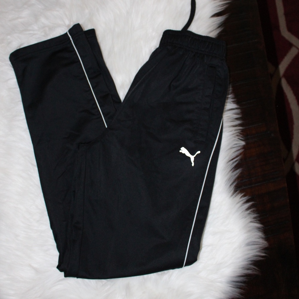 PUMA, black with a white stripe down the side athletic pants  Large 14-16 ....